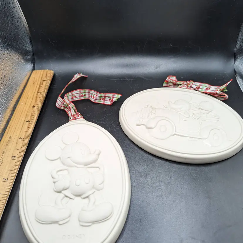 Vintage Set of 2 Disney Cookie Mold Ornaments Mickey and Mickey and Donald