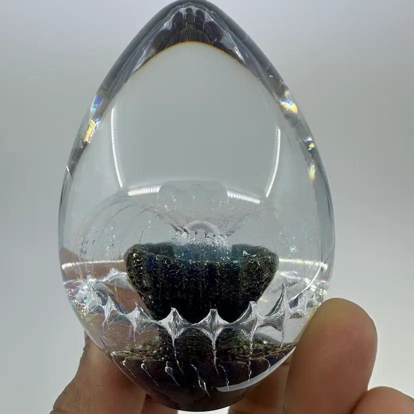 Maytum Studio Dichroic Art Glass Paperweight Signed