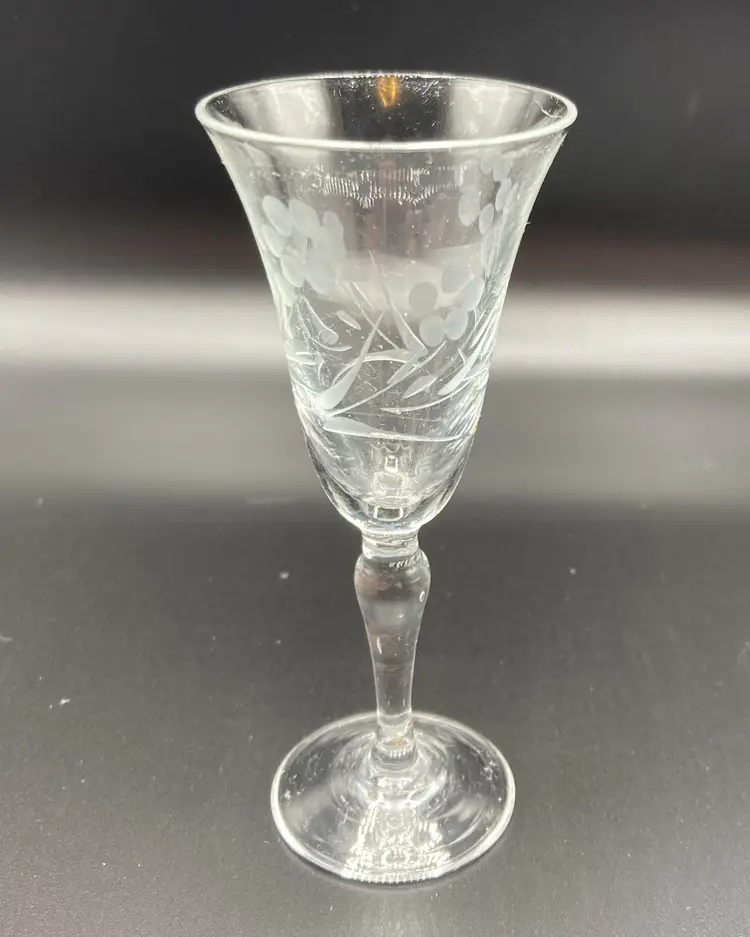 W.T. Grant Handcut Liqueur Glasses - Set of 6 Etched - New Old Stock - Vintage