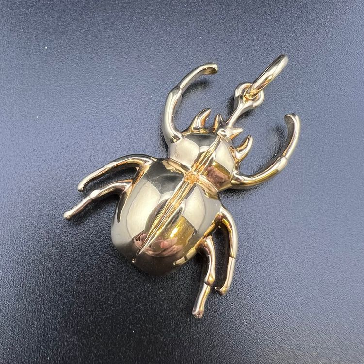 India Hicks Gold Tone Beetle Pendant
