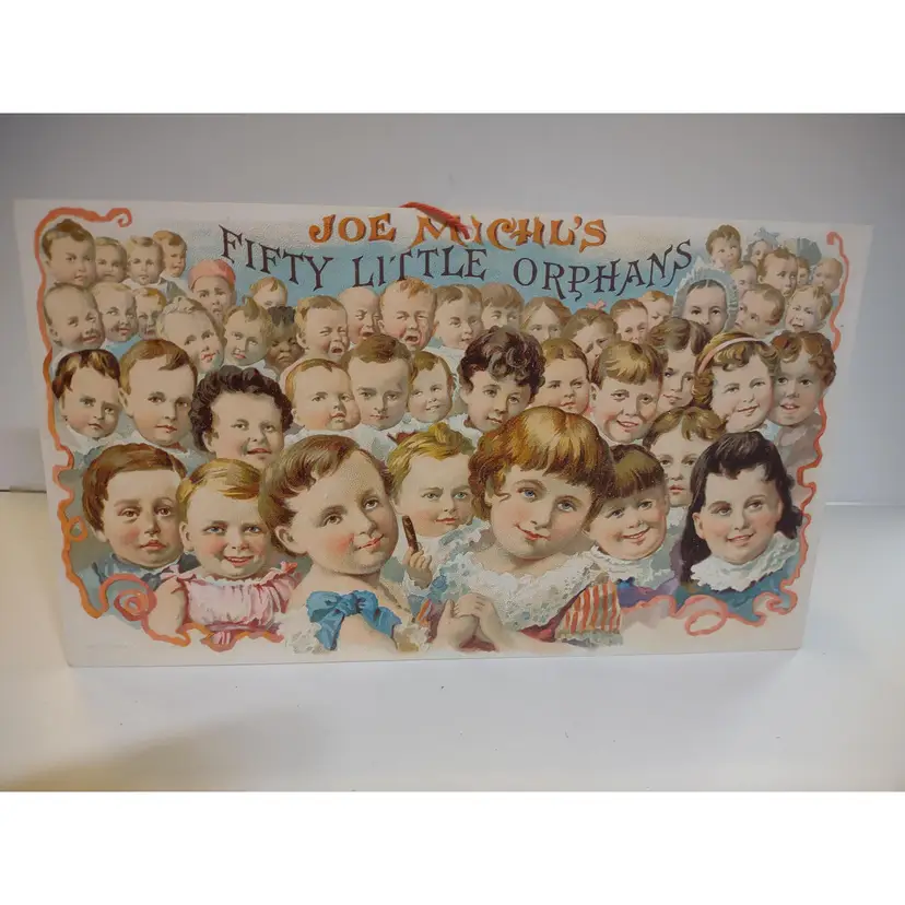 Little Orphan Cigar Company Hanging Advertising Sign 1890's Victorian Children