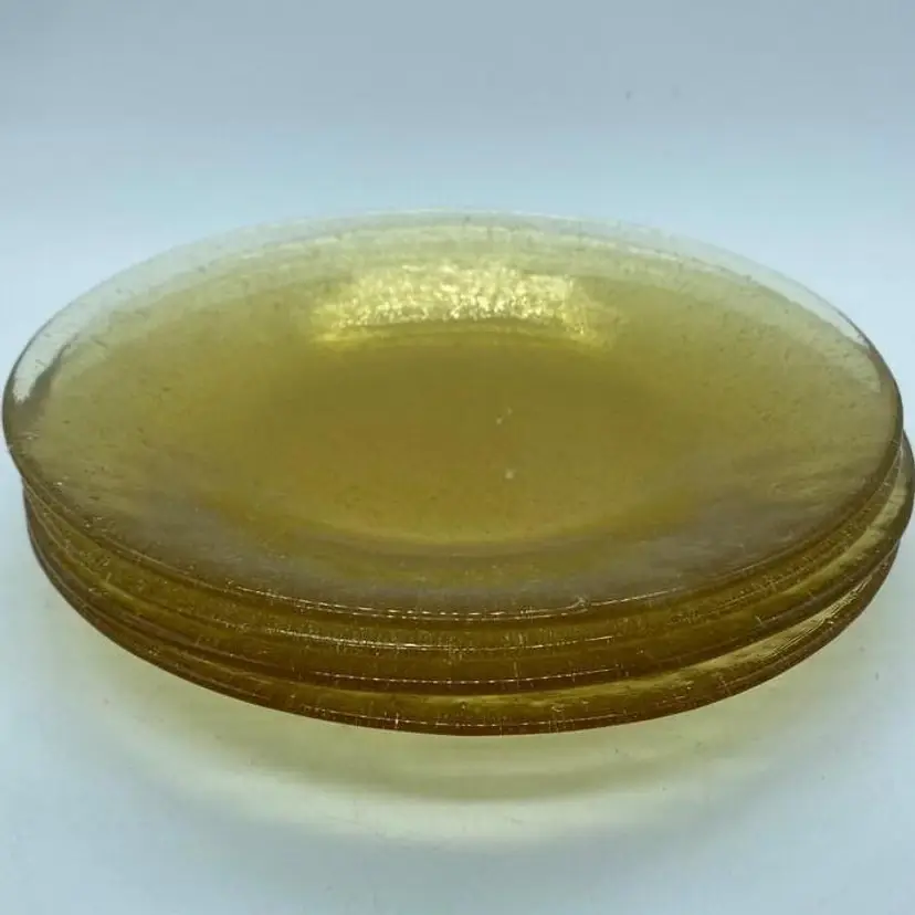 #1113 Recycled Glass Amber Yellow Set of 3 Plates