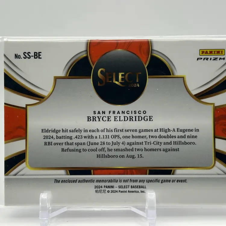 Bryce Eldridge 2024 Panini Prizm Flash Jersey Relic