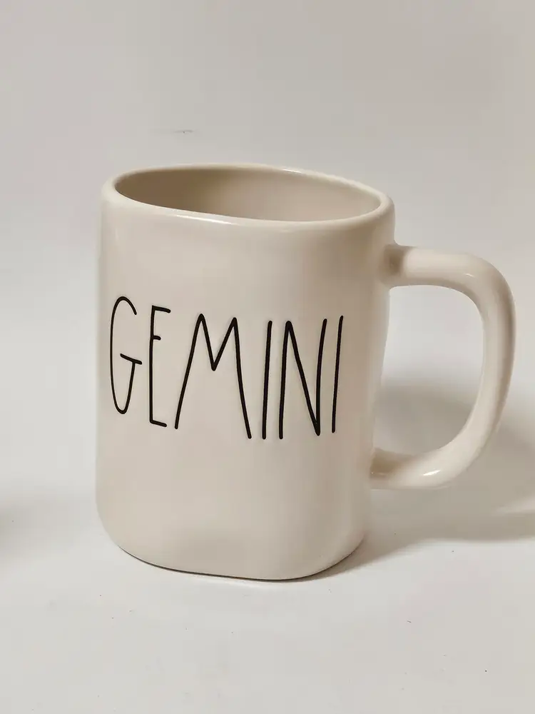 Rae Dunn Gemini Mug Astrology Two Doves Cosmos May 21 - June 20 Birthdate