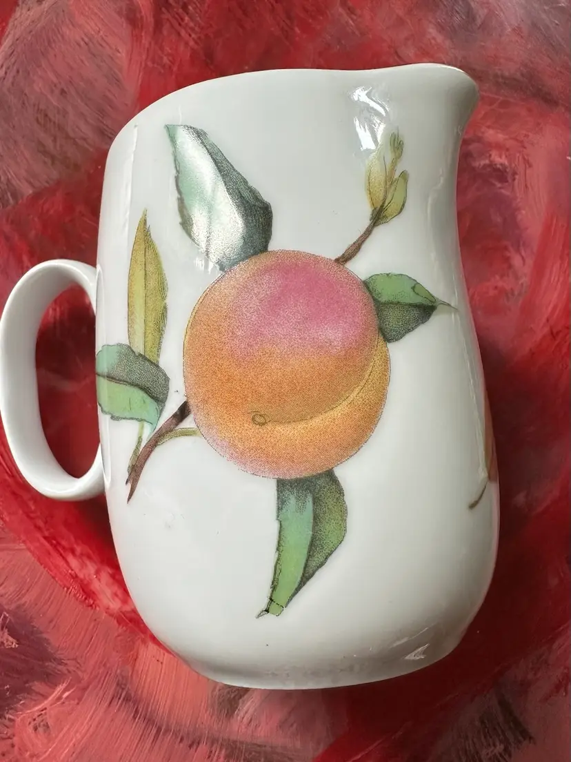 Vintage Royal Worschester Cream Pitcher Made In England Evesham Pears and Peach 4 in Oven To Table