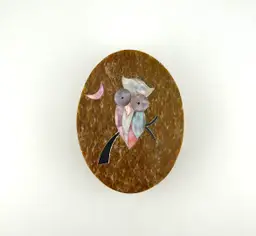 Soapstone Trinket Box With MOP Inlay Owl 4.25”x 3”x 1.25”