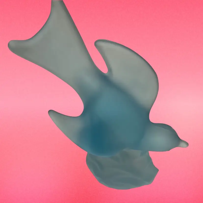 Vintage L.E. Smith Satin Glass Blue Dove Figurine 8.5” High Read