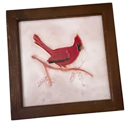 Vintage MCM Cardinal McKusick 6" Tile Gila Desert House Pottery AZ Framed 7x7"