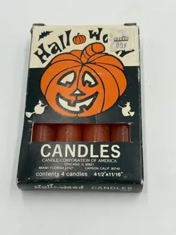 Candle Corporation of America Vintage Halloween Orange Taper Candles Set Of 4