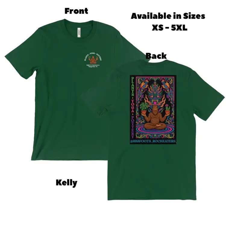 Kelly Bigfoot Meditating with Krishna Tee