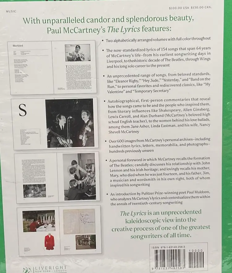 New The Lyrics 1956 to the Present by Paul McCartney 2021, Hardcover Sealed