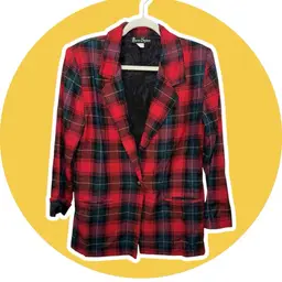 Vtg. Plaid Blazer