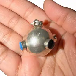 Midcentury Taxco Sterling Harmony Ball Turquoise Coral Onyx Chime Pendant