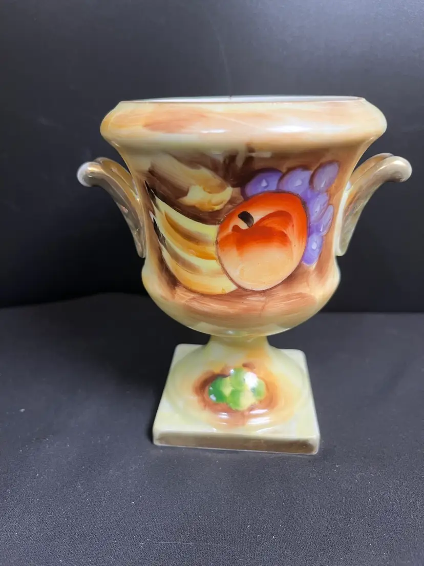 Enesco-#2356- Hand Painted Fruit on Urn Style Vase. Lot 45