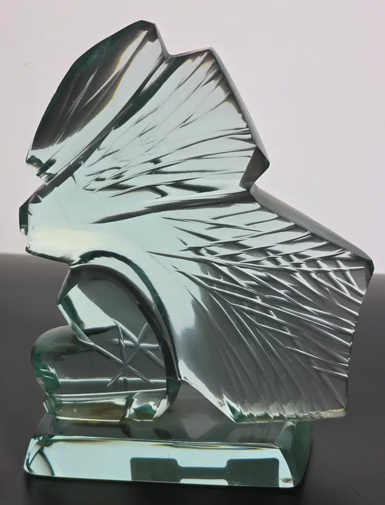 Native American Indian sculpture jade glass