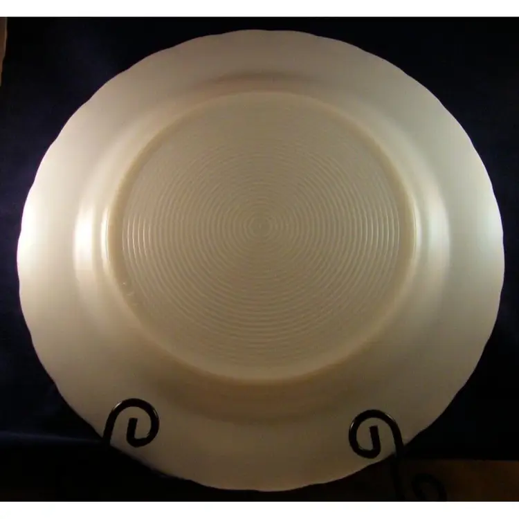 #01 1940's 
MacBeth Evans Oxford 12" ribbed Depression Glass Plate/Platter USA made