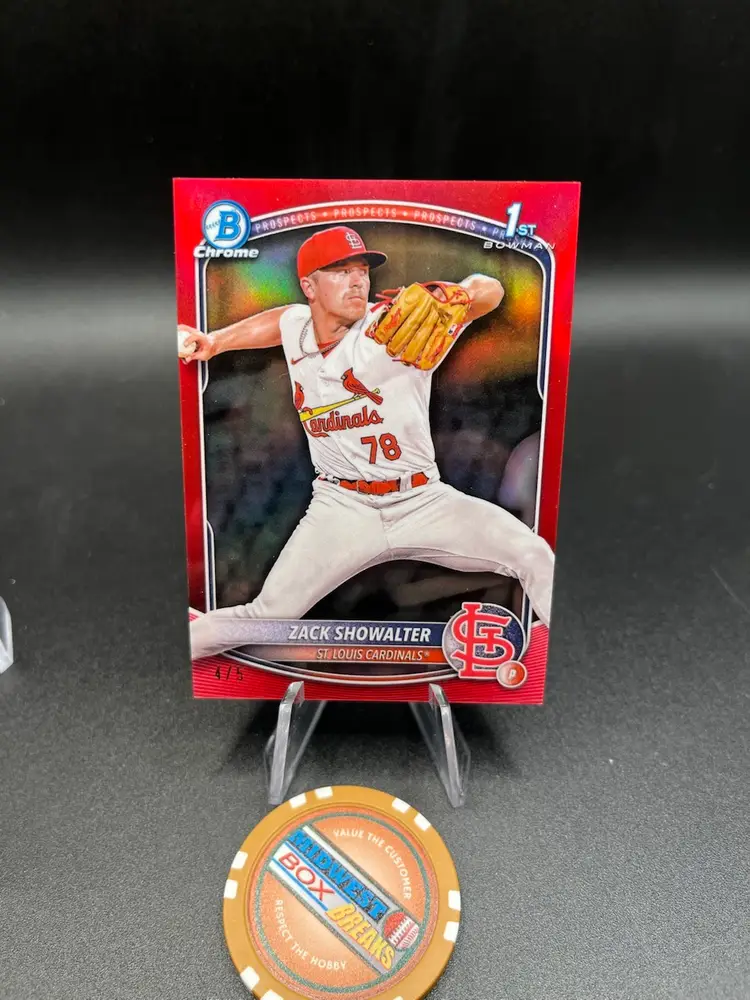 Zack Showalter Red #4/5 2025 Bowman Chrome St Louis Cardinals