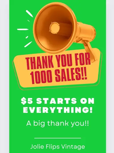 1000 Sales! Thank you! $5 starts!