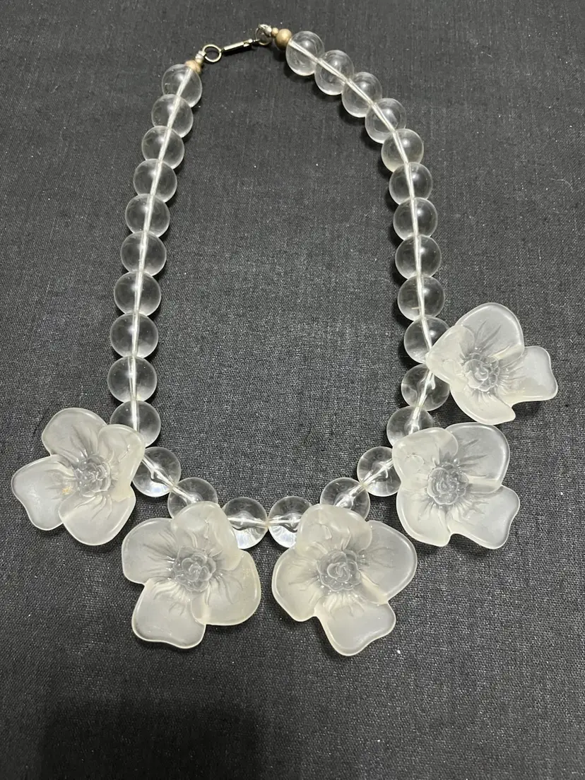 Vintage Lucite Floral Necklace