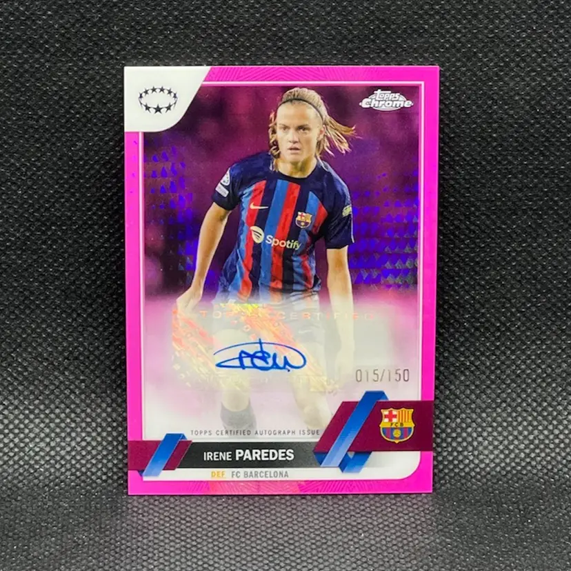 Irene Paredes 2022/23 Topps Chrome Women Pink Refractor /150 Autograph Soccer Card