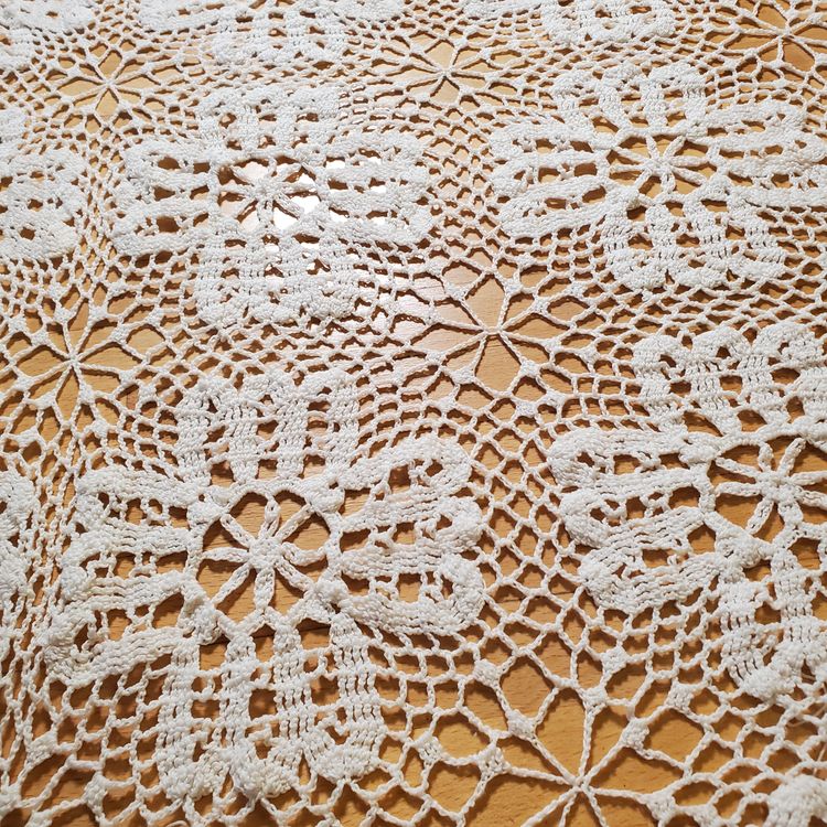 Hand Crocheted Tablecloth or Throw