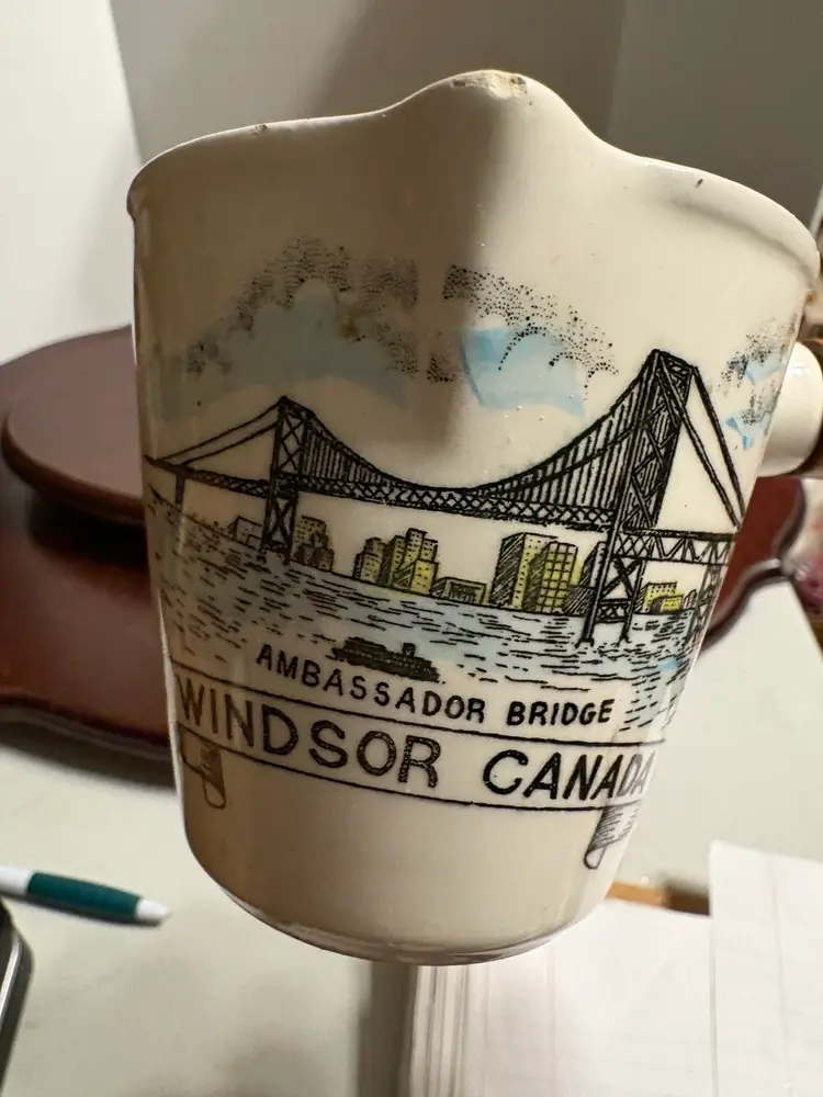 Ambassador Bridge Windsor Canada Souvenir Ceramic Measuring Cup