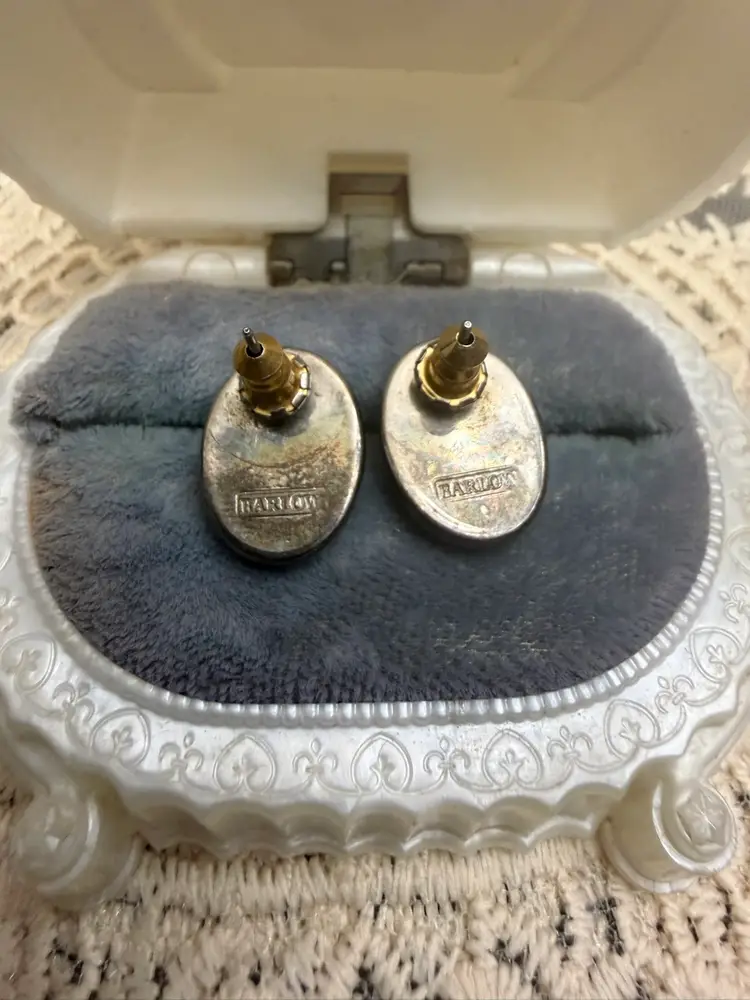 Barlow Vintage Bird Pierced Post Earrings Golden Tone Metal Studs Earings