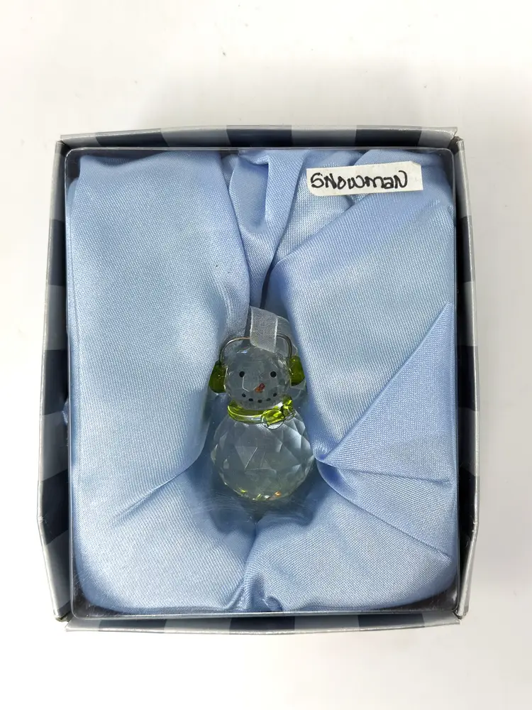 Dept 56 Crystal Snowman Ornament – 2004 Crystallines Holiday Decor in Box