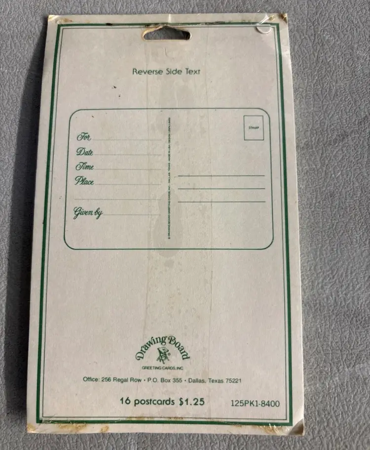 Vintage Drawing Board Postcard Invitations - New Pack Of 16 - Christmas (D1)