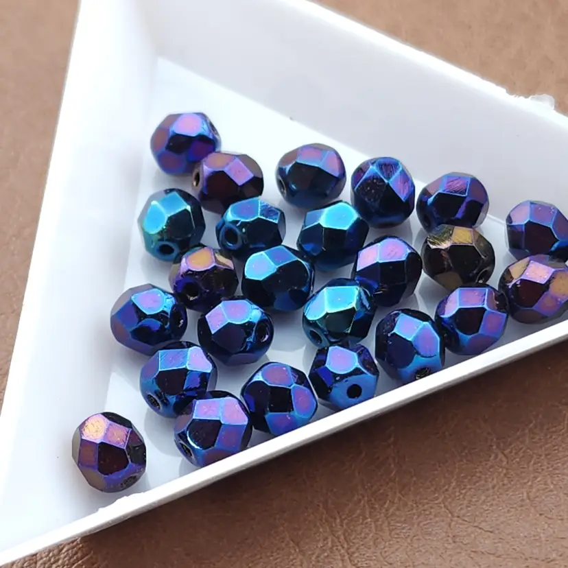 50pcs 6MM Czech Glass Beads, Iris #BC165