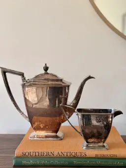 Vintage Art Deco Pairpoint Silver-Plated Teapot & Creamer