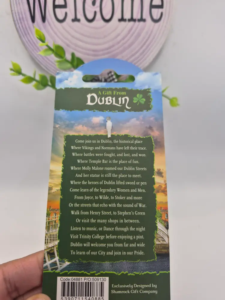 Dublin Ireland Keychain With 3 Charms New on Card