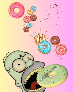 Zombie Homer Simpson w Donut Sticker
