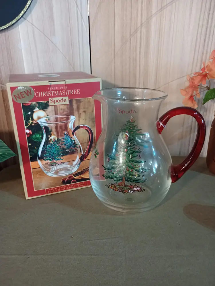 Spoede Christmas Glass Pitcher