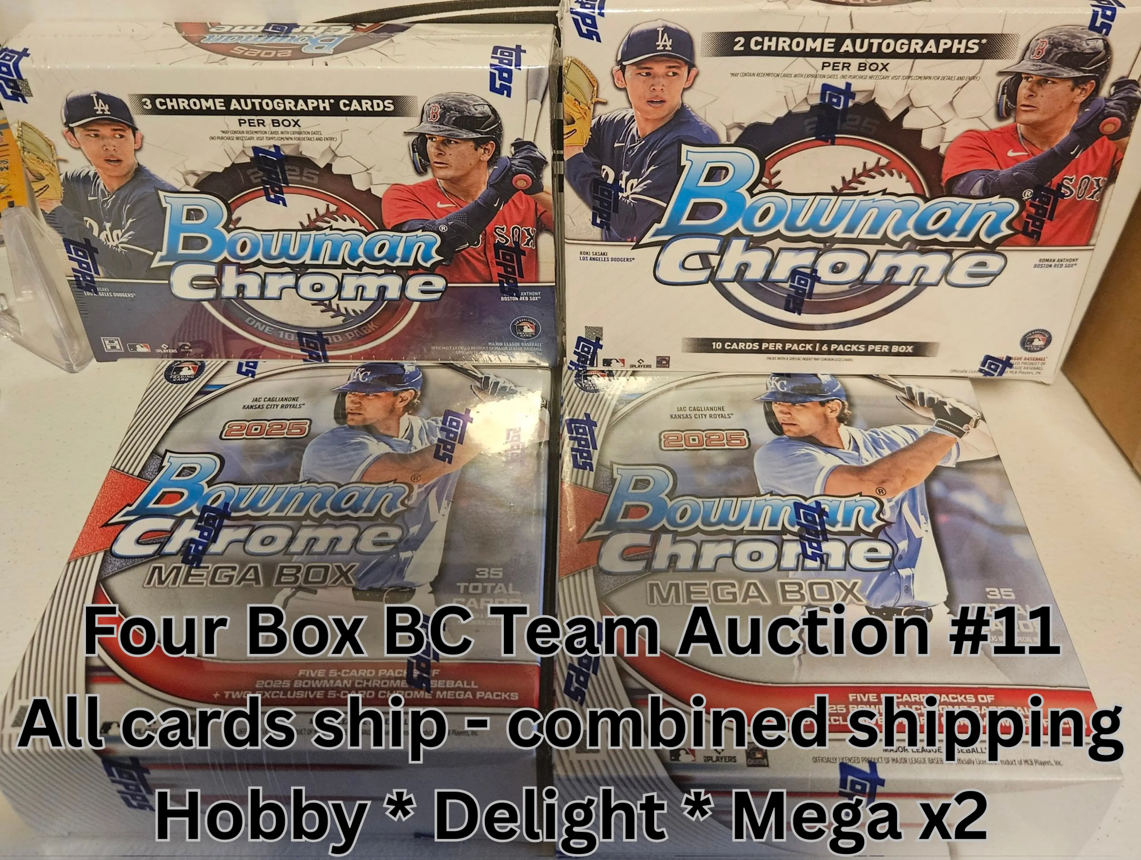 Miami Marlins - 11th 4 Box 2025 Bowman Chrome Team Auction - Hobby * Delight * Mega x2 (11th of 16 Breaks)