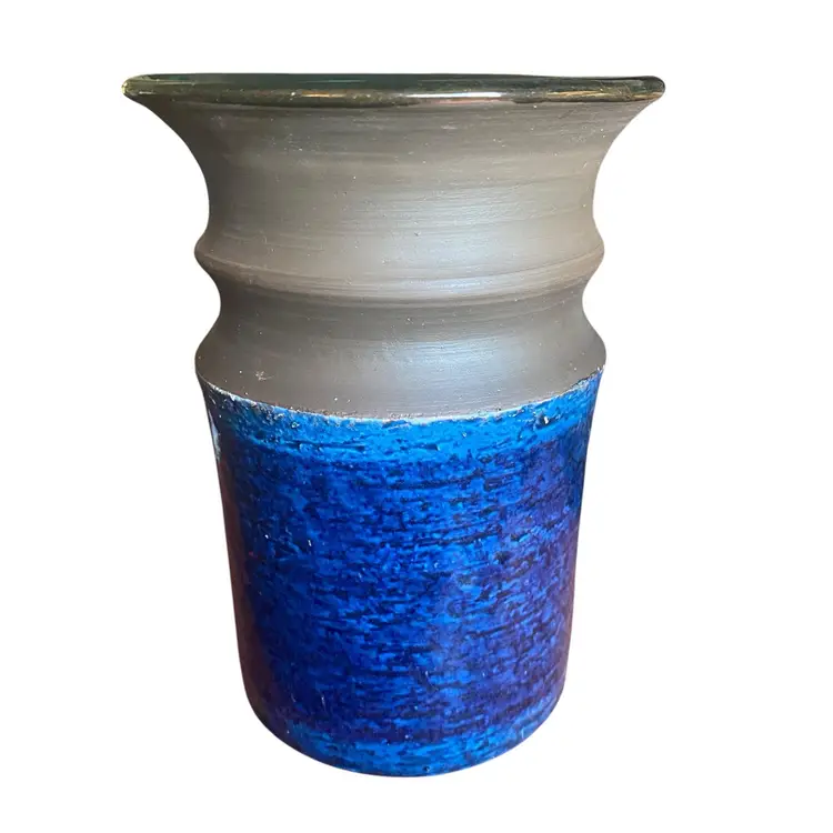 Studio Art Pottery Base Blue Brown Glaze
