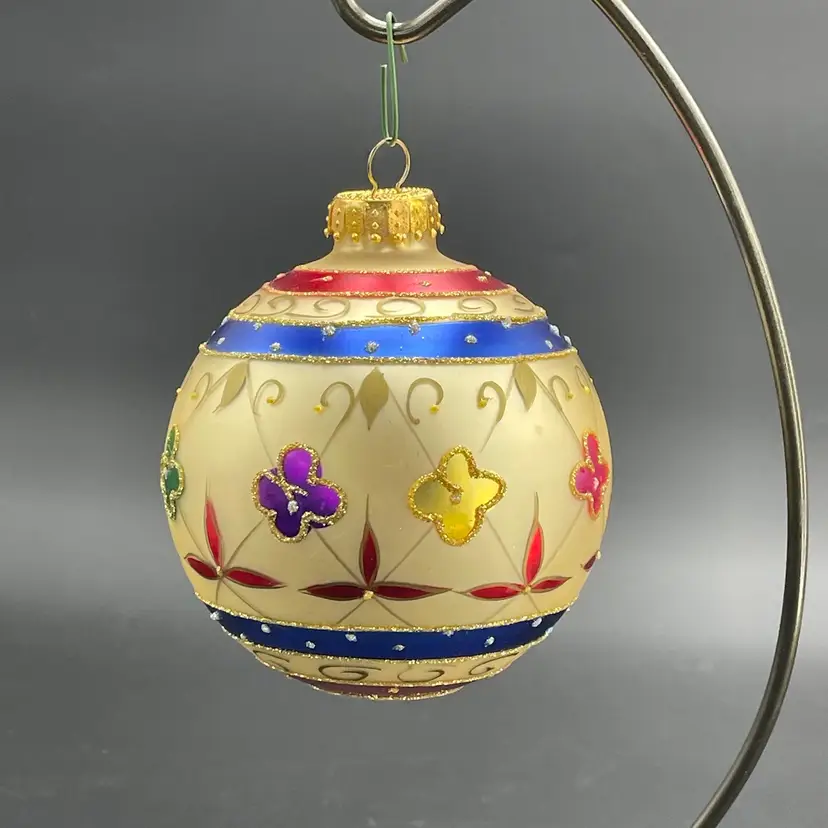 Unique Treasures Blown Glass Hanging Christmas Ornament Holiday Decor Large