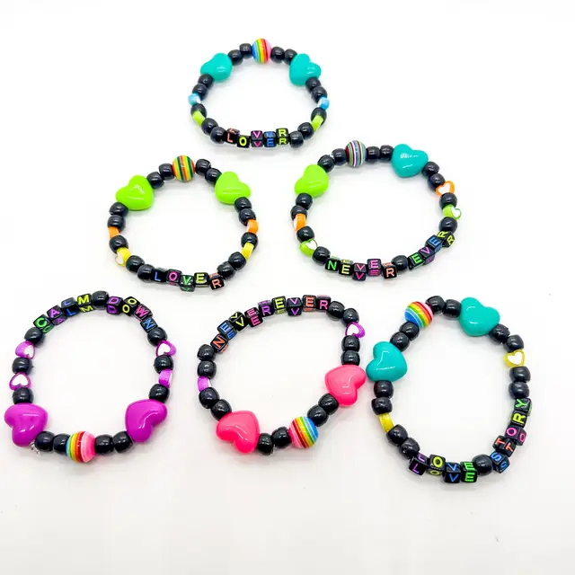 Eras Tour Friendship Bracelets Trading Stretch Beaded Handmade Set of 6 B25