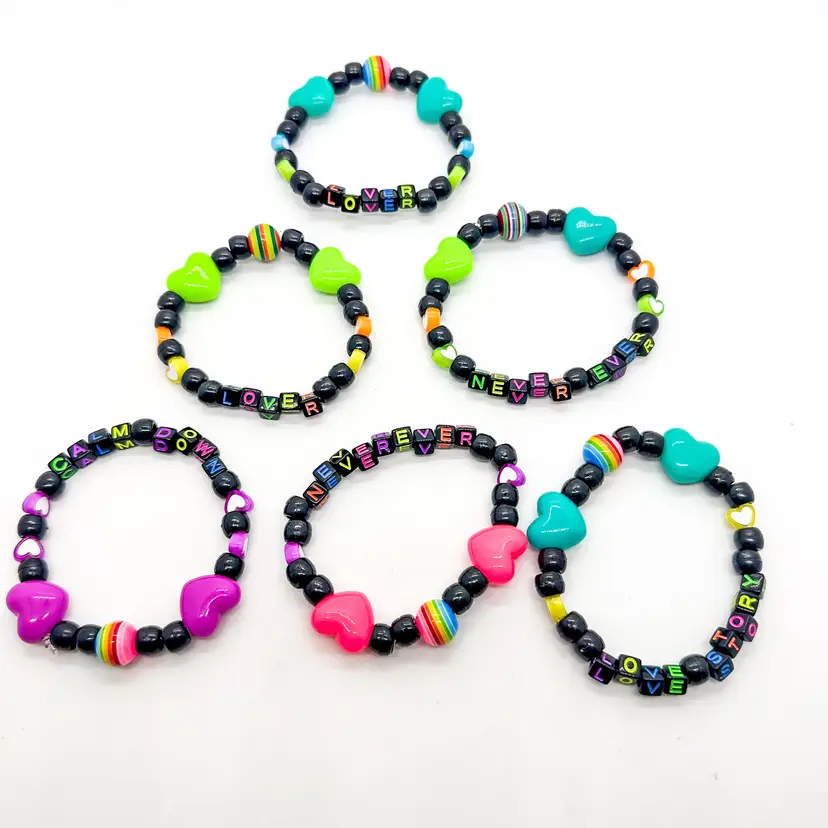 Eras Tour Friendship Bracelets Trading Stretch Beaded Handmade Set of 6 B25