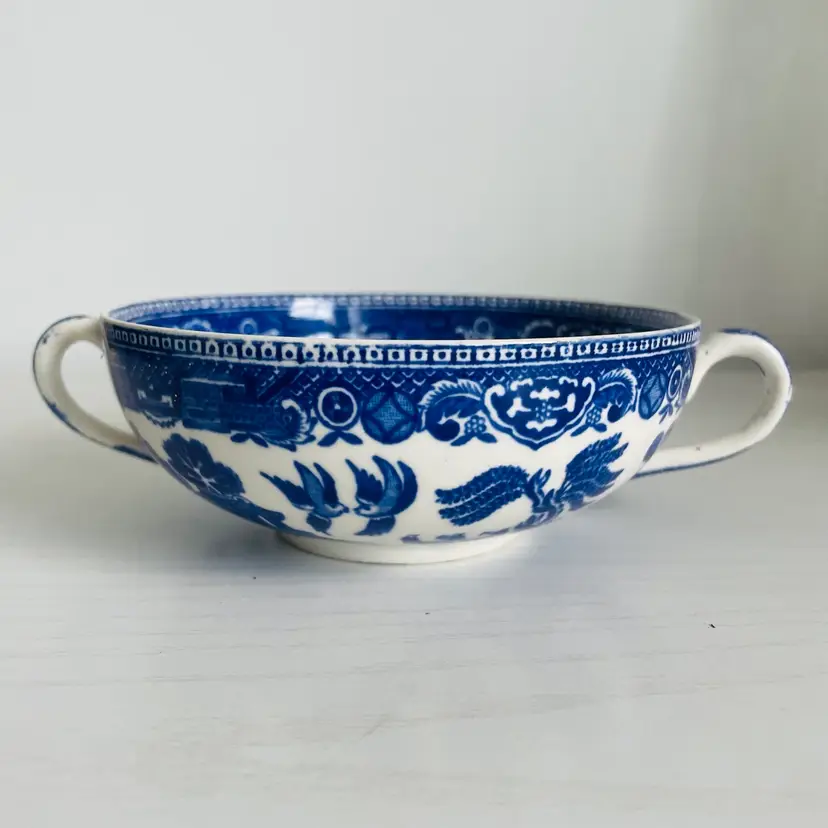 Blue Willow Double Handled Soup Bowl ?BY Made In England