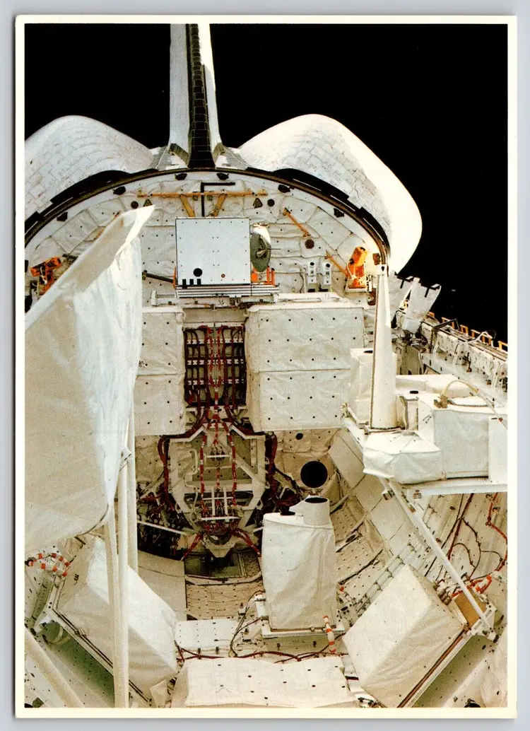 Postcard Orbiter Columbia Space Shuttle Opens its Bay Doors NASA