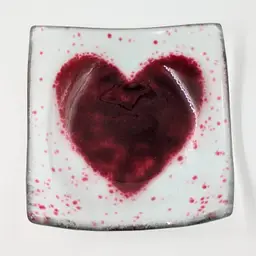 Fused Glass Heart Trinket Dish Made in Scotland