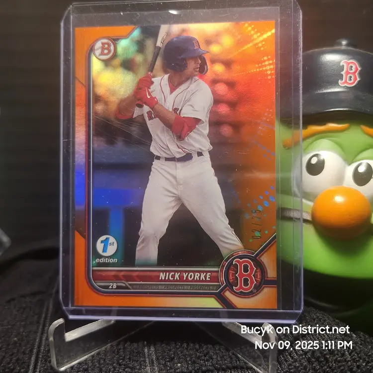 2022 Bowman 1st Edition Orange Foilboard - Nick Yorke Boston Red Sox 2/25
