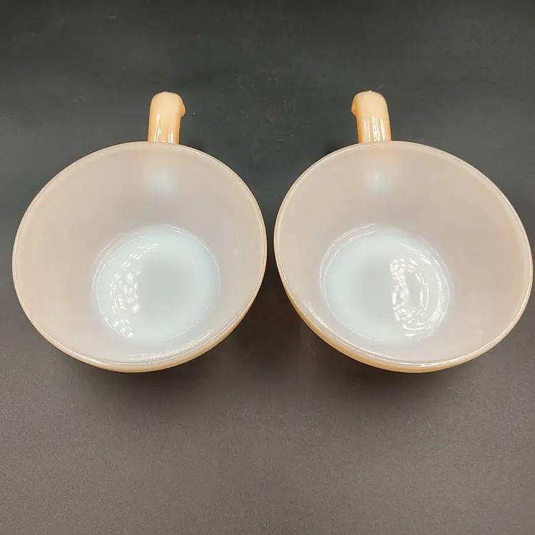 Vtg Fire King Peach luster Soup Bowls