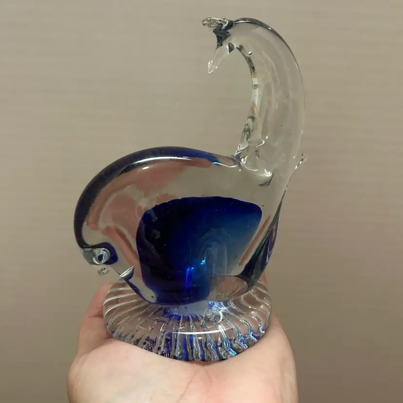 Blue And Clear Glass Paper Weight