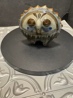 Vintage Jorge Wilmot signed Owl, 3 inches by 3 inches (small). Wonderful condition.singe