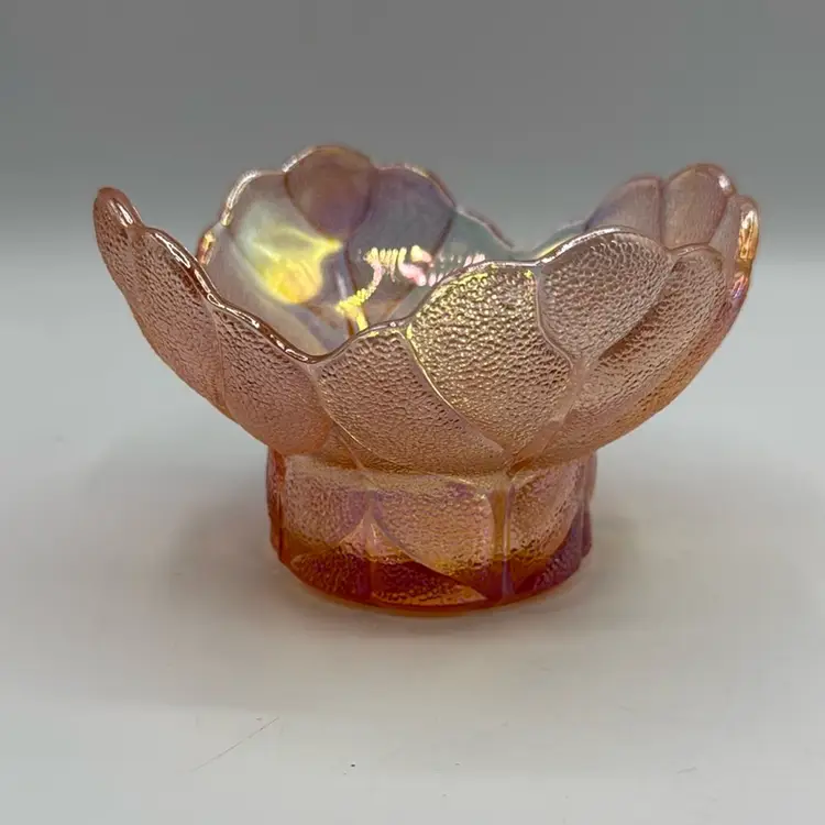 LE Smith Pink Iridescent Candle Holder