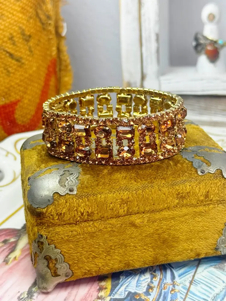 Gorgeous Brown Rhinestone Stretch Bracelet