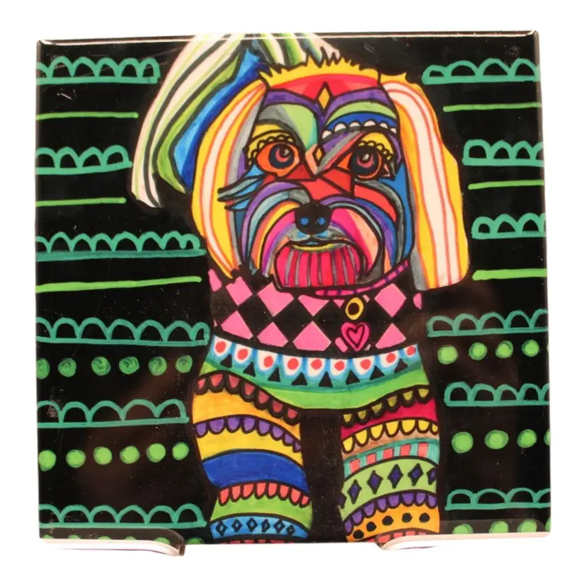 Pop Art 4 1/4βx4 1/4β Ceramic Tile Stylized Dog