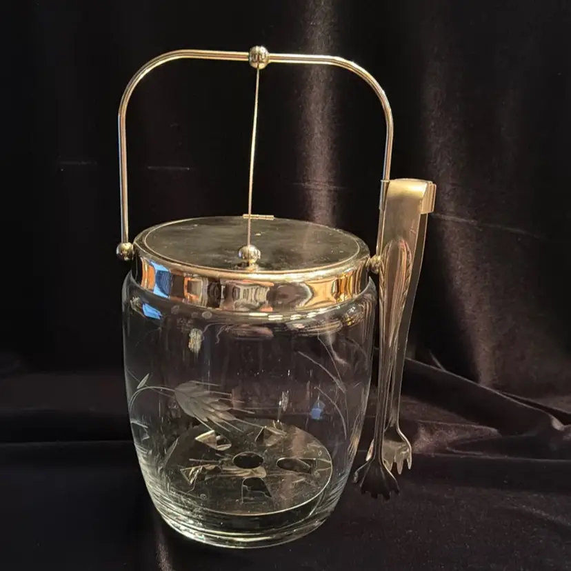 Princess House Heritage Etched Glass Ice Bucket